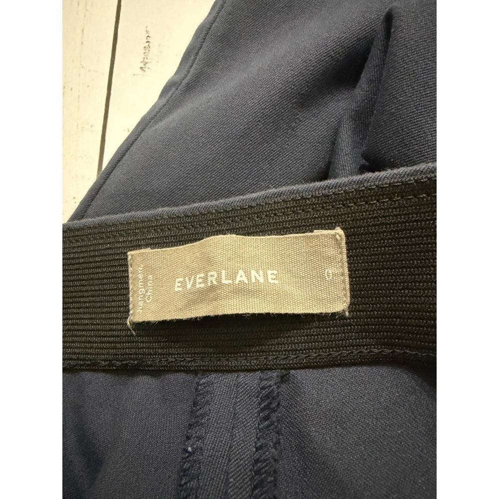 Everlane The Kick Cropped Pants Womens 0 Navy Side Zip Stretch‎ Mid Rise - Picture 8 of 10